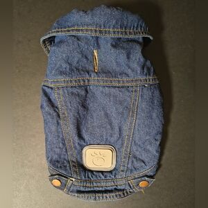 GF Pet Denim Dog Jacket Fleece-lined Denim Coat with Paw Logo XS